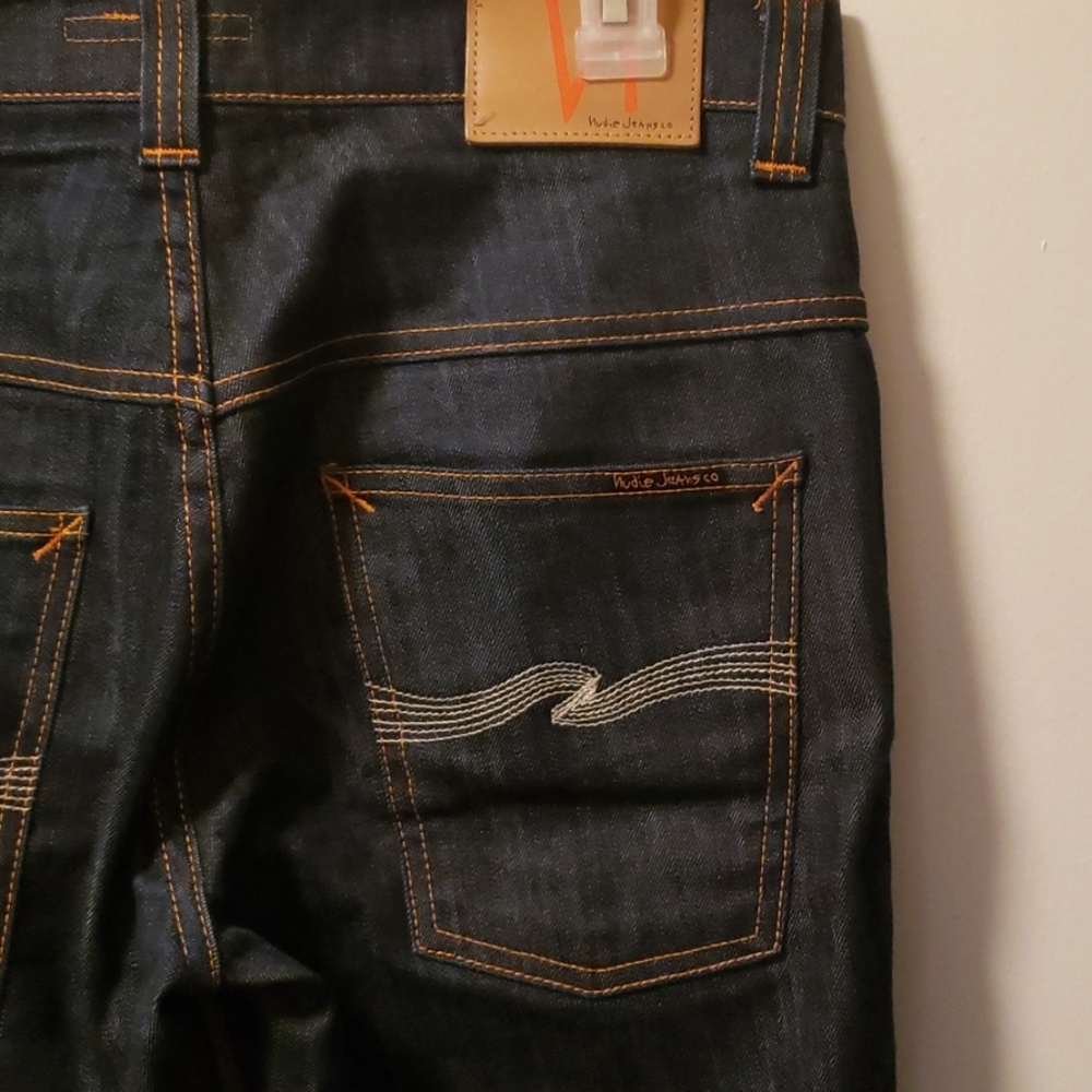 Nudie jeans Thin Finn organic embo ecru dry denim